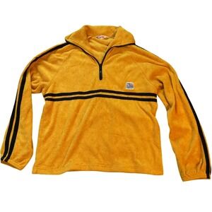 50s Vintage Catalina California Terry Cloth 1/4 Zip Pullover Yellow Mens M